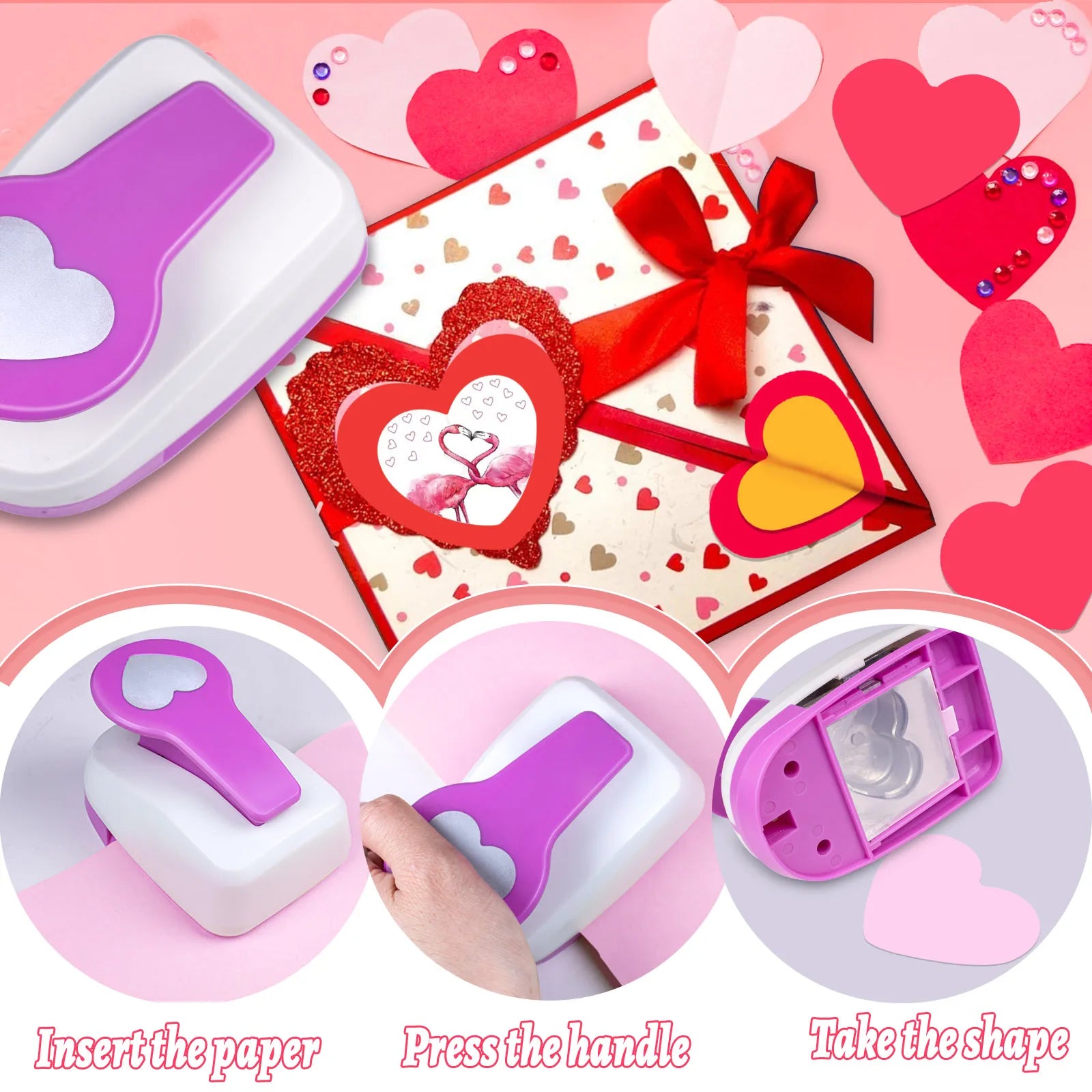 Paper cutter for crafts Hole Punch Puncher Punches Tool 50mm 2 inch Heart Paper Shapes Hole for card making custom scrapbooking