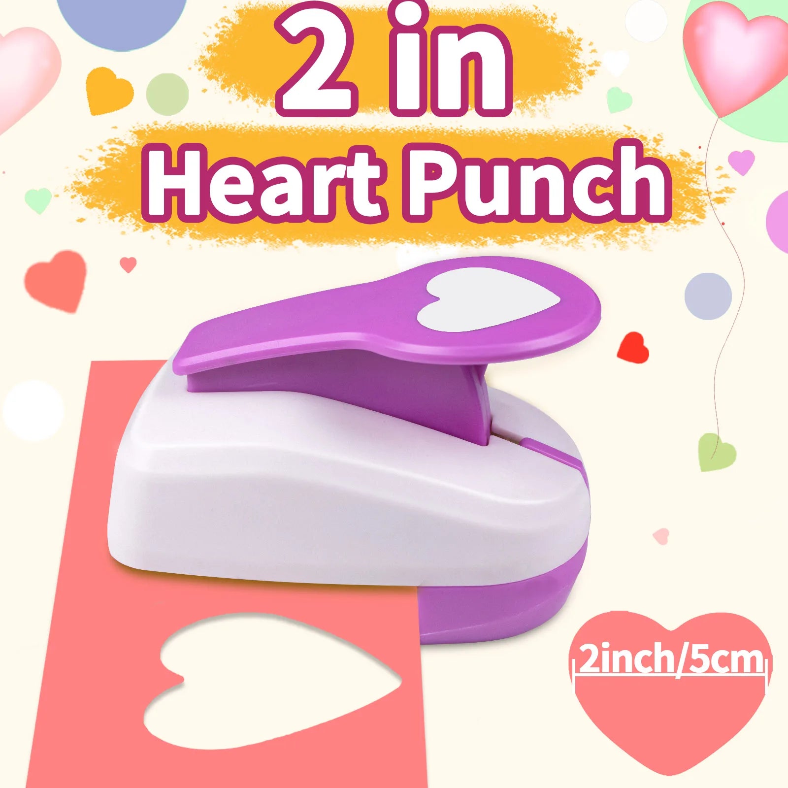 Paper cutter for crafts Hole Punch Puncher Punches Tool 50mm 2 inch Heart Paper Shapes Hole for card making custom scrapbooking