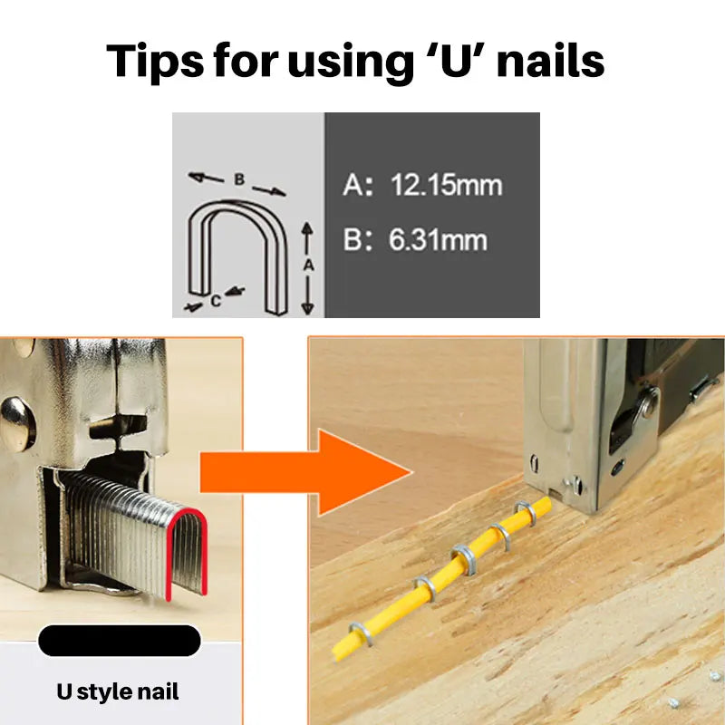 3 In 1 Stapler Nail Gun Staple Heavy Duty Furniture Tool For Wood Stainless Steel Metal Carpentry Hand Tool For Home/DIY